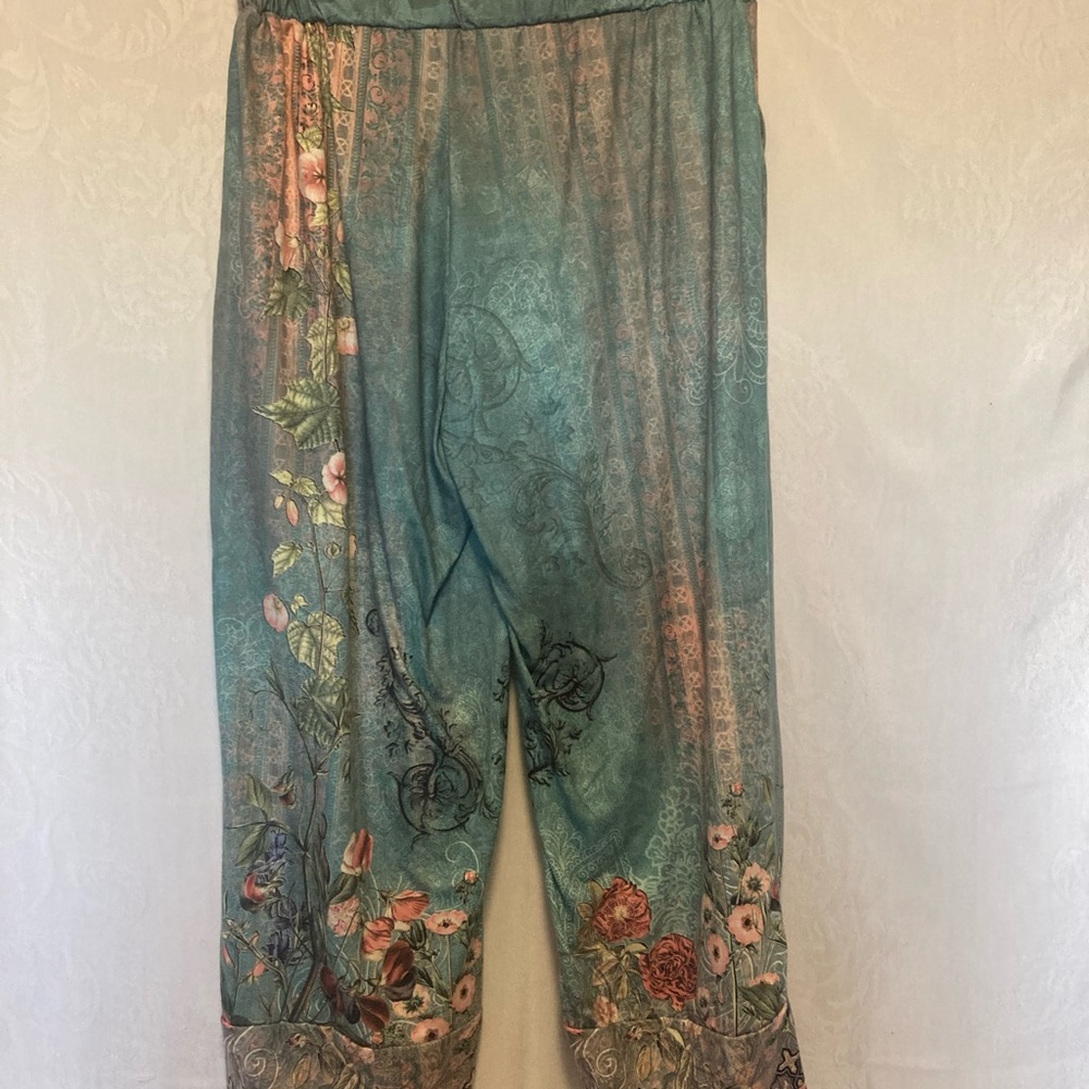 Womens XL Art Deco Inspired Floral Lounge Pants - Picture 5 of 5